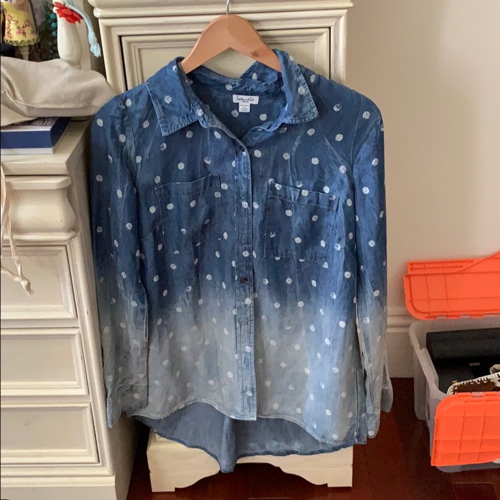 Splendid button down. Jean shirt size S